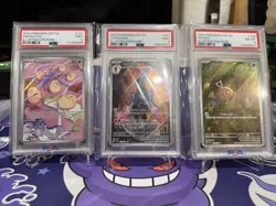 Lot Of 2 PSA9 & 1 PSA8 2024 Pokemon SSP EN Exeggcute IR Ceruledge IR & Feebas IR - Image 1