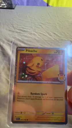 Pokemon Day 30th Anniversary Pikachu Promo #051 Cosmos Holo With FART SWIRL🔥 - Image 2