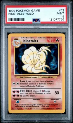 1999 POKEMON GAME #12 NINETALES-HOLO PSA 9 - Image 1