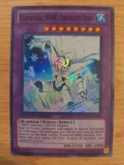 Elemental HERO Absolute Zero - GENF-ENSE1 - Lightly Played LP - Super Rare - Image 1