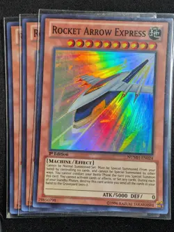 Yugioh - 3x Rocket Arrow Express NUMH-EN024 1st Super Rare NM - Image 1