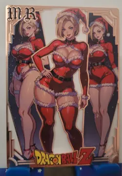 Android 18 DBZ MR Goddess Story Limited GOLD METAL CARD Waifu #177/200 - Image 1