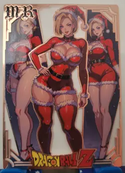 Android 18 DBZ MR Goddess Story Limited GOLD METAL CARD Waifu #177/200 - Image 2