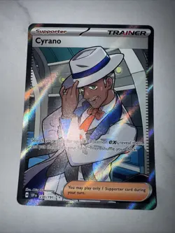 Pokemon Cyrano 230/191 Sv08: Surging Sparks Trainer Full Art Holo Card - Image 1