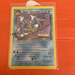 PokemonTCG Dark Gyarados (Prerelease) 08/82 Wotc Promo Holo card has ink stain - Image 1