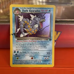 PokemonTCG Dark Gyarados (Prerelease) 08/82 Wotc Promo Holo card has ink stain - Image 3