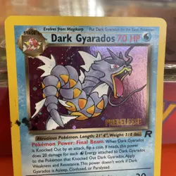 PokemonTCG Dark Gyarados (Prerelease) 08/82 Wotc Promo Holo card has ink stain - Image 4