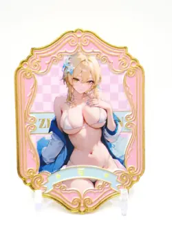 Hmph Hum 3 - Anime Waifu Gold Metal Trading Card - Lumine - Image 1