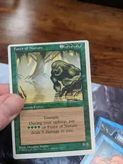 Force of Nature MTG Core Set 4th Edition off center miscut misprint error - Image 1