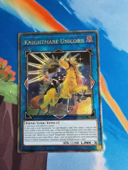 Yugioh Knightmare Unicorn (Alt Art) RA01-EN043 Quarter Century Rare 25th Anni NM - Image 1