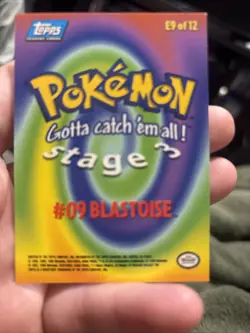 Vintage Rare Blastoise #09 Stage 3 Topps E9 Of 12 Blue Label Logo Pokemon Mp - Image 2