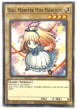 YuGiOh! - Doll Monster Miss Madchen - BACH-EN093 - 1st Edition - Common - Image 1