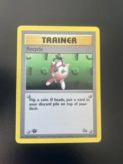 1999 Pokemon Trainer Card Recycle 1st First Edition Jigglypuff Fossil Set Lp Nm - Image 2