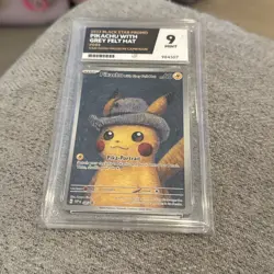 Pokemon Pikachu With Grey Felt Hat SVP 085 Van Gogh Promo Card Ace 9 MINT - Image 1