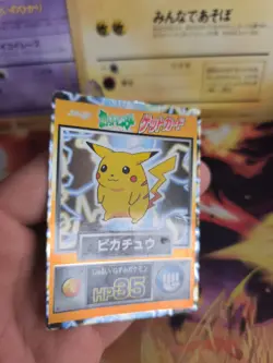 Pokemon Karte Card Holo Meiji Promo Chocolate 1997 japanese Pikachu VG- - Image 3