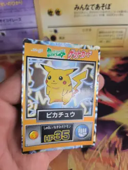 Pokemon Karte Card Holo Meiji Promo Chocolate 1997 japanese Pikachu VG- - Image 4