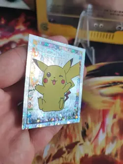 Pokemon Karte Card Pikachu Merlin Cracked Ice Holo Sticker Vintage Deutsch NM- - Image 2