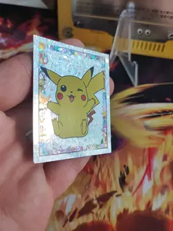Pokemon Karte Card Pikachu Merlin Cracked Ice Holo Sticker Vintage Deutsch NM- - Image 3