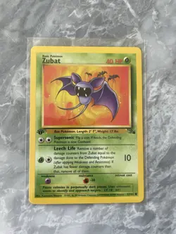 1999 Zubat Pokemon Card Common 57 57/62 Fossil Set LP NM WOTC 1st First Edition - Image 1