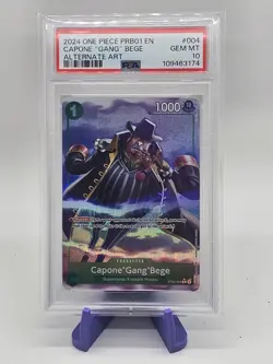 2024 ONE PIECE PRB01-PREMIUM BOOSTER ALTERNATE ART 004 CAPONE "GANG" BEGE PSA 10 - Image 1