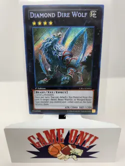 YuGiOh Diamond Dire Wolf CBLZ-EN051 1st Edition Secret Rare NM - Image 1