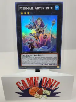 YuGiOh Mermail Abysstrite CBLZ-EN050 1st Edition Super Rare LP - Image 1