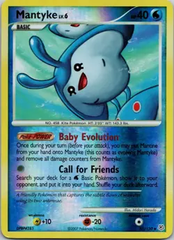 Mantyke 55/130 Diamond and Pearl Reverse Holo - MP Pokemon Card - Image 1