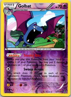 Golbat 32/119 XY-Phantom Forces Reverse Holo LP-MP Pokemon Card - Image 1