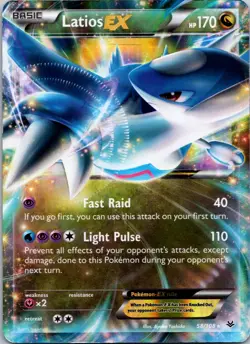 Latios EX 58/108 - XY Roaring Skies Ultra Rare Pokemon Card HP-DMG - Image 1