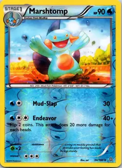 Marshtomp Reverse Holo Uncommon XY Primal Clash 34/160 LP Pokemon Card - Image 1