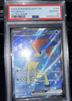 Pokemon TCG Black Bolt & White Flare Keldeo EX Ultra Rare Card #159/086 PSA 10 - Image 1
