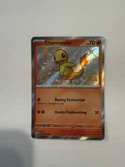 Pokemon Charmander Shiny Holo Rare Card Scarlet & Violet: Paldean Fates - Image 2