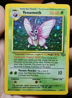 Pokemon TCG Venomoth Jungle 13/64 Holo Unlimited Holo Rare VLP NICE Card Vintage - Image 1