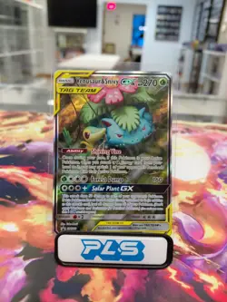 Venusaur & Snivy GX TAG TEAM Promo Sun & Moon SM229 Holo Pokemon Card 270 HP - Image 2