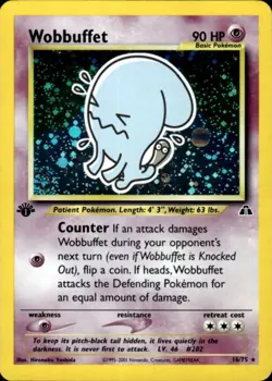 Pokemon Wobbuffet 16/75 Neo Discovery Holo Rare 1st Edition Lightly Played - Image 1