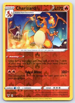 Charizard 025/185 Rare Vivid Voltage Pokemon Reverse Holo 2020 NM - Image 1
