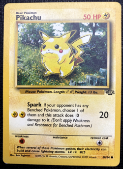 Pikachu 60/64 Jungle Common LP Pokemon 1999 - Image 1