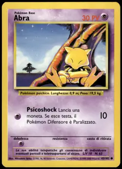 Abra 43/102 Base Set Unlimited Common LP Pokemon 1999 - Image 1