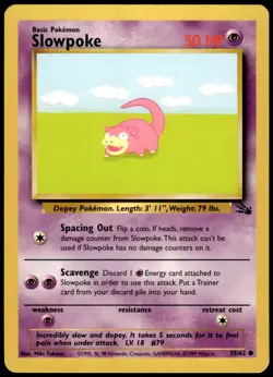 Slowpoke 55/62 Fossil Common LP Pokemon 1999 - Image 1