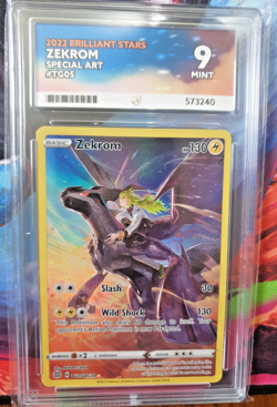 2022 POKEMON SWORD & SHIELD BRILLIANT STARS #TG05 FULL ART/ZEKROM PSA 10 - Image 1