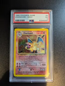 1999 Pokemon TCG Charizard EX Holo Rare Card 4/102 PSA 5 - Image 1