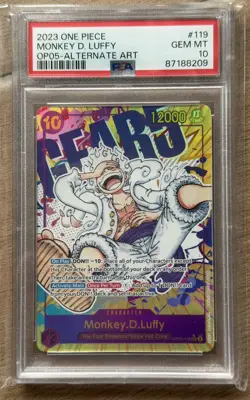 One Piece Card Monkey D. Luffy OP05-119 Alternate Art - PSA 10 GEM MT - Image 1