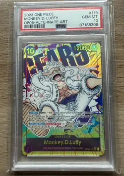 One Piece Card Monkey D. Luffy OP05-119 Alternate Art - PSA 10 GEM MT - Image 4