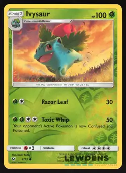 Ivysaur - 2/73 - Reverse Holo Common - Shining Legends - Pokemon Card - Image 1