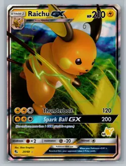 Raichu GX Hidden Fates #20/68 Ultra Rare,Holo Pokemon Card - Image 1
