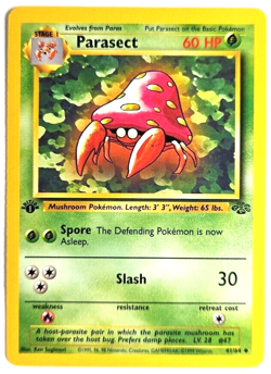 Pokemon TCG Parasect First Edition Wizards Of The Coast 1999 Jungle Set Card #41 - Image 1