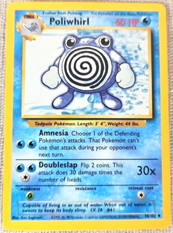 Pokemon TCG Poliwhirl 1999 Base Set Wizards Of The Coast Card 88/102 No Play - Image 1