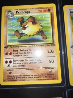 Pokemon Cards 1st Edition 1999 Meowth, Rapidash, Tauros, Goldeen, Primeape - Image 3