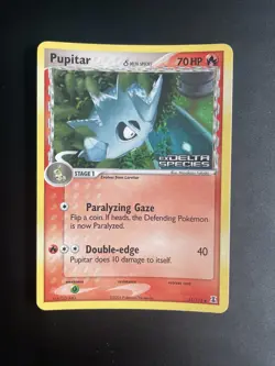 Pokemon Card Pupitar Ex Delta Species Reverse Holo 51/113 Stamped LP/NM - Image 1
