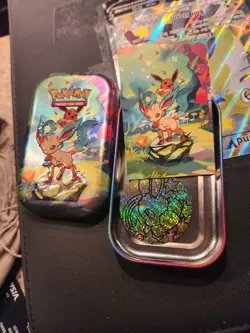 Prismatic Evolutions Tins Empty With Box Coins And Special Non Tcg Card - Image 3